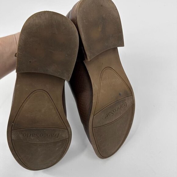 Franco Sarto Boots Halford Faux Leather Embossed Snake Brown Zip Size 8.5 - Picture 8 of 9